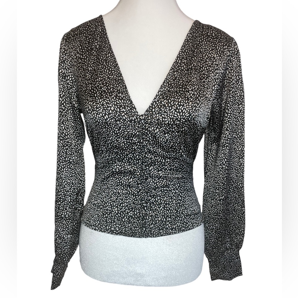Cropped Silky Long Sleeve Top